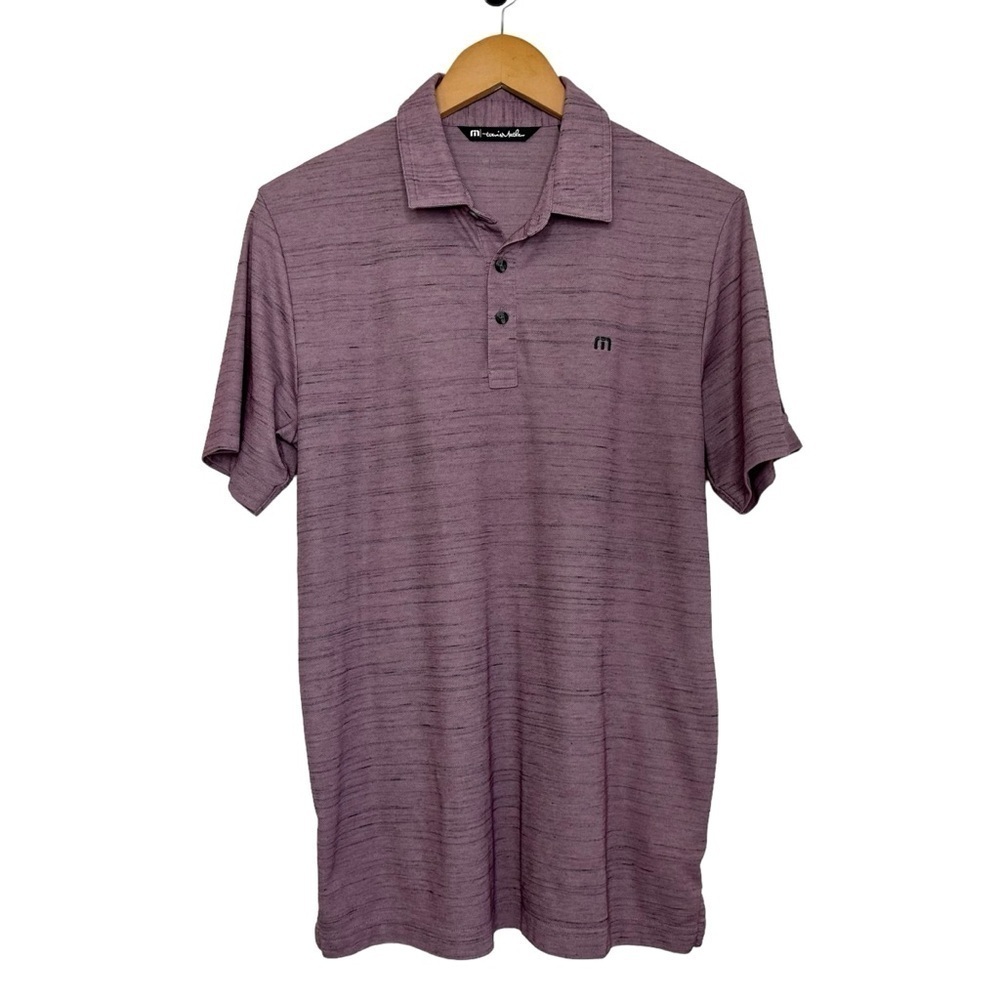 Travis Mathew Mens Golf Short Sleeve Polo Shirt Sz Medium Purple Performance